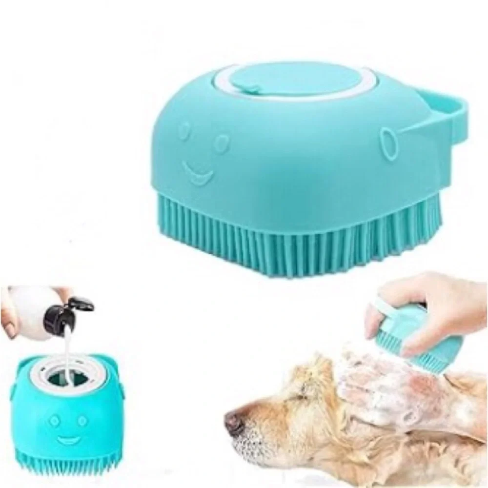 Pet- Dog Bath Silicone Scrubber - Blue